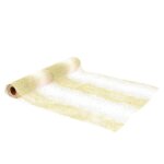 Chemin de table organza 28cmx3m blanc dor�