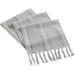 Chemin de table pompons style bohme 33 x 160 cm lavable dco de fte gris label Chemin de table pompons style bohme 33 x 160 cm lavable dco de fte gris label