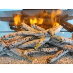 Cheminarte - 206 - buches decoratives imitation bouleau pour cheminee electrique blanc bouleau 12 cm