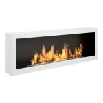 Cheminée au bioéthanol box 120 cm murale . cheminee ethanol blanche pour appartement Cheminée au bioéthanol box 120 cm murale . cheminee ethanol blanche pour appartement