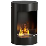Chemine biothanol - homcom - rservoir 09 l - dure de combustion env. 3 heures - extincteur - acier ...