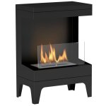 Chemine biothanol sur pieds - homcom - rservoir 09 l - environ 33 h de dure de combustion - en acier ...