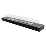Cheminée au bioéthanol de table 120 cm. cheminee ethanol noire avec verre. Cheminée au bioéthanol de table 120 cm. cheminee ethanol noire avec verre.