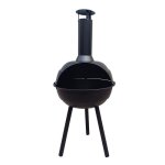 Brasero boule chemine dextrieur - favex - bches & charbon et bois - sur pieds - acier peint - noir ...