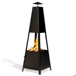 Chemine brasero de jardin - maya - 1m de hauteur - peinture anti - rouille - mtal noir - 42kg