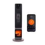 Cheminée dambiance qlt électrique avec poêle céramique et wifi ? noir Cheminée dambiance qlt électrique avec poêle céramique et wifi ? noir