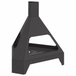 Chemin�e dext�rieur triangulaire - vidaxl - 50x43x52 cm - noir - acier - r�sistant � la rouille