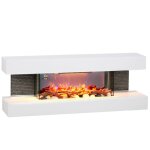 Chemine lectrique 120 cm - homcom - murale - effet de flamme led rglable - tlcommande - 2000w