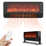 Chemine electrique 2000w avec chauffage effet flamme et schage support - 12h minuterie - petit radiateur ...