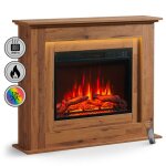 Cheminée électrique balderia finn - cheminée sur pied chauffage 2000 w - chêne foncé Cheminée électrique balderia finn - cheminée sur pied chauffage 2000 w - chêne foncé