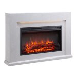 Chemine lectrique balderia xerxes - chemine sur pied chauffage 2000 w - aspect bton