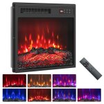 Chemin�e �lectrique encastrable avec chauffage - relax4life - 750w / 1500w - 37? - 5 luminosit�s - 5 ...