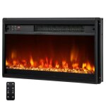 Chemine lectrique encastrable - relax4life - 1500w - 37 m - effet flamme led - chauffage 17 - 32c ...