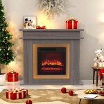 Chemin�e �lectrique grande taille puissance r�glable 1000 - 2000 w effet flammes led minuterie temp�rature ...