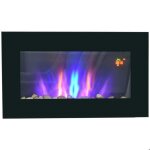 Chemine lectrique - homcom - 1000 / 2000 w - mural - effet flamme 7 couleurs rglables - mtal et verre ...