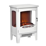 Chemine lectrique - homcom - no - rtro - 900 - 1800 w simulation flammes led luminosit rglable ...
