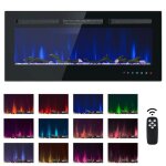 Chemin�e electrique mural et encastr� 900 / 1800w - 12 couleurs de flamme et - r�glages �cran tactile ...