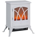 Chemine lectrique sur pied - homcom - 1000 / 2000 w - effet flamme led - mtal et plastique - 45 x ...