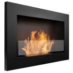 Chemine thanol avec vitre. chemine biothanol 65cm noire murale suspendue