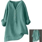 Chemise 2025 chemisier femme chic et Élégant chemise coton et lin col en v bouton manches longues tops ... Chemise 2025 chemisier femme chic et Élégant chemise coton et lin col en v bouton manches longues tops ...