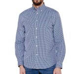 Chemise  carreaux bleu homme tommy hilfiger flex poplin gingham