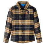 Chemise � carreaux pour enfants jaune et noir 92 / 104 / 116 / 128 / 140