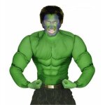 Chemise de dguisement de hulk muscle vert adulte