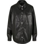 Chemise femme - urban classics - veste en cuir synthtique - oversize - manches longues - noir