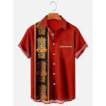 Chemise hawa�enne homme manches courtes funky chemise ete imprim� plage poche avant grande taille - taille ...