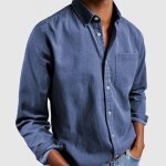 Chemise homme ecelen neuve - manches longues couleur unie revers - tendance et confortable - bleu saphir ... Chemise homme ecelen neuve - manches longues couleur unie revers - tendance et confortable - bleu saphir ...