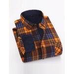 Chemise homme manches longues automne carreaux confortable - jaune