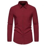 Chemise homme manches longues couleur unie regular fit chemise elegante sans poches confortable - taille ...