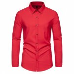 Chemise homme manches longues couleur unie regular fit chemise elegante sans poches confortable - taille ...