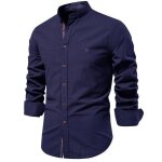 Chemise homme manches longues regular fit en coton?chemise ete homme casual ajust�e affaires loisirs ...