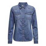 Chemise en denim femme only lalexa ana - bleu manches longues coupe regular