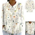 Chemise lin femme coton et lin chemisier col en v bouton À manches 3 / 4 tops femme grande taille pas ... Chemise lin femme coton et lin chemisier col en v bouton À manches 3 / 4 tops femme grande taille pas ...