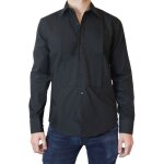 Chemise plastron noir homme