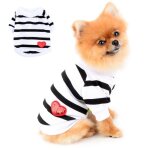 Chemises � rayures pour chiens de petite taille chats gilet avec c?ur rouge t - shirts pour animal de ...