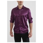 Chemise satin violet homme