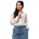 Chemise textur�e � motifs petits c?urs brod�s. dot�e de boutons devant et sur les manches. pour femme ...