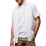 Chemisette blanche / orange homme kaporal bobs