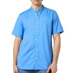 Chemisette bleu homme tommy hilfiger flex poplin mao