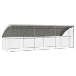 Chenil en acier pour chien - vidaxl - argent m�tallique - 600x200x200 cm - 3618 kg - moderne et minimaliste ...