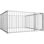 Chenil dextrieur pour chiens - lia - 200 x 200 x 100 cm - argent - acier