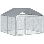 Chenil extrieur pour chien - pawhut - avec toit parc grillag espace couvert - 230 x 230 x 175 cm - ...