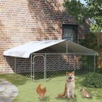 Chenil extrieur avec toit - enclos pour chien 300x300x150 cm