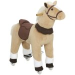 Cheval � bascule - animal � bascule - aiyaplay - sur roulettes avec selle et harnais - peluche courte ...