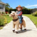 Cheval � bascule animal � bascule sur roulettes avec selle et harnais pour enfant de 3 � 5 ans 72 x 32 ...