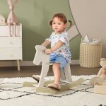 Cheval � bascule b�b� bascule pour enfant en bois lama � bascule blanc - . fr