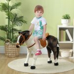 Cheval  bascule mtal 48cm fonction sonore avec selle et bride marron et blanc crme jouet dveil enfant ...